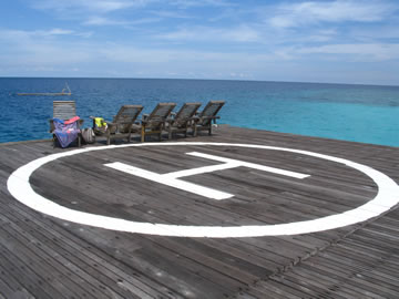 the helicopter pad cum sun lounger spot
